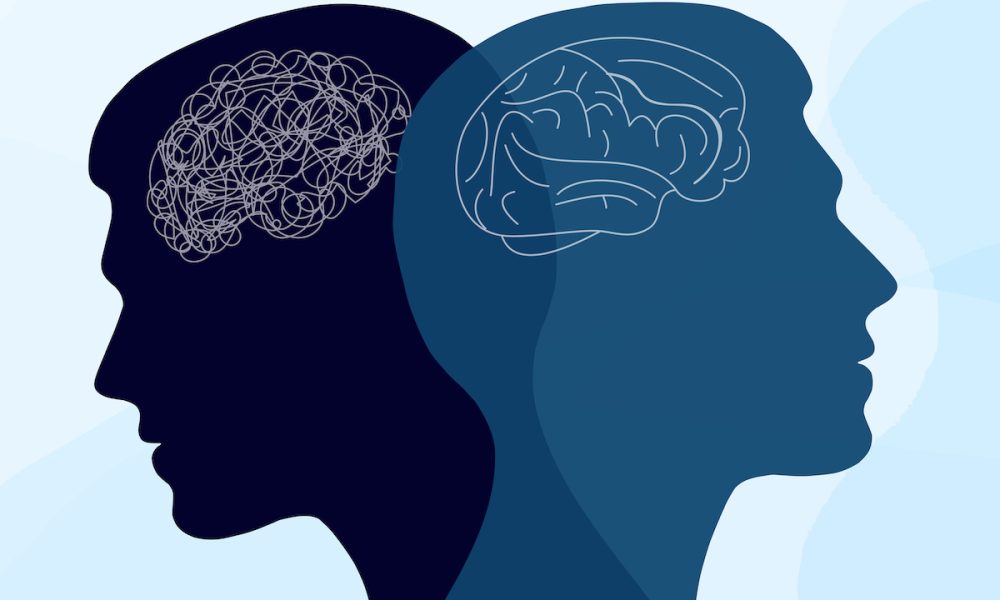 Metaphor bipolar disorder mind mental. Double face. Split personality. Concept mood disorder. 2 Head silhouette.Psychology. Dual personality concept. Mental health. Psychiatry. Banner How to find a Clinical Psychologist who specialises in neuropsychology