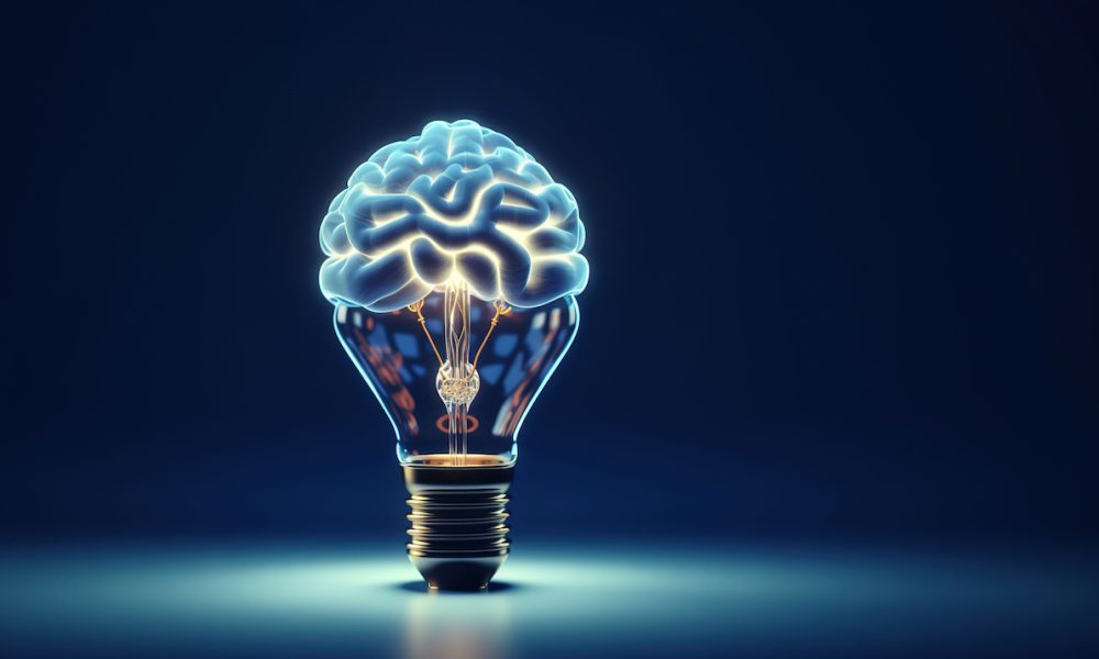 Human brain lightbulb new ideas concept Generative AI Future treatment for Alzheimer’s disease may involve a nasal spray