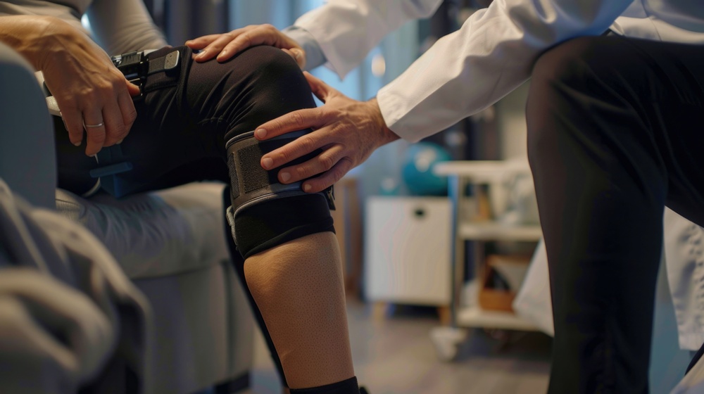 man-with-knee-brace-sitting-couch-suitable-medical-rehabilitation-concepts Slater and Gordon launches campaign on life after serious injury